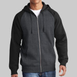 Raglan Colorblock Full Zip Hooded Fleece Jacket